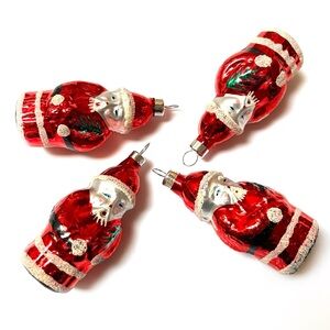 Vintage Bradford Novelty Santa Claus Christmas Ornaments